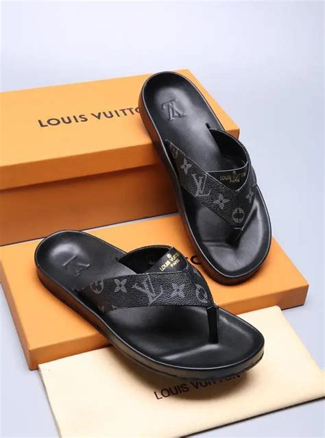 louis vuitton men's slippers|Louis Vuitton flip flops men's.